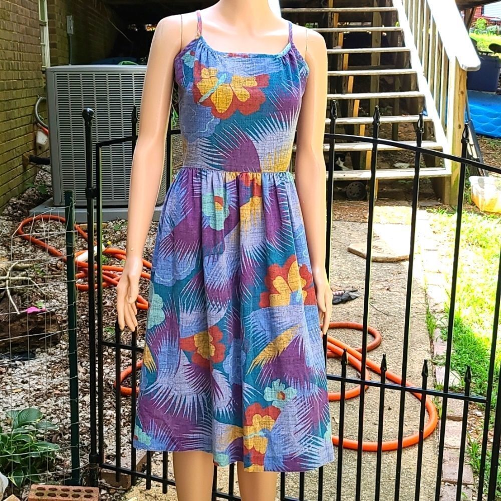 RARE Avon Fashions Vintage Floral Sleeveless Dress